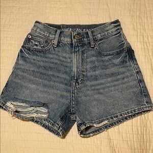American Eagle Outfitters Women's Distressed Blue Jean Shorts